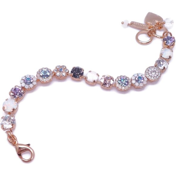 Mariana Ice Queen Gold Bracelet in White Grey Vitrail Light Mix Mosaic M1154 NWT - Picture 2 of 4